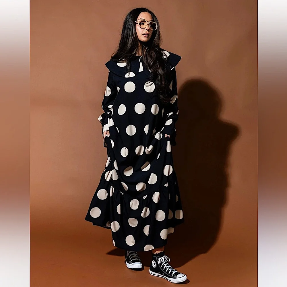 Dressed in LALA Black and White Polka Dot Maxi Dress - Picture 3 of 16